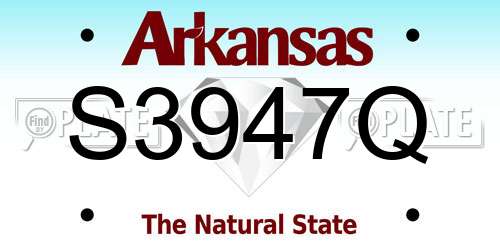 S3947Q Arkansas License Plate