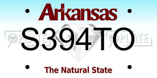 S394TO Arkansas License Plate