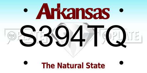 S394TQ Arkansas License Plate