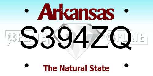 S394ZQ Arkansas License Plate