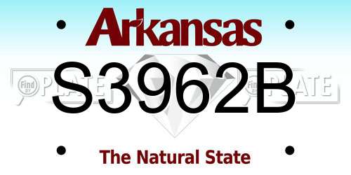 S3962B Arkansas License Plate