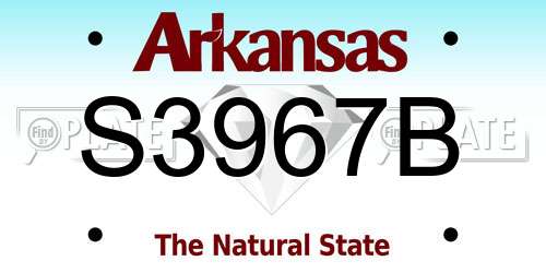 S3967B Arkansas License Plate
