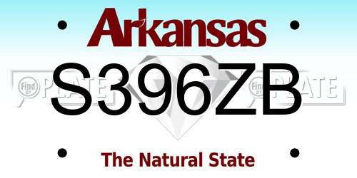 S396ZB Arkansas License Plate