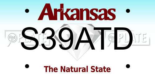S39ATD Arkansas License Plate