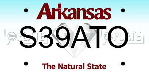 S39ATO Arkansas License Plate