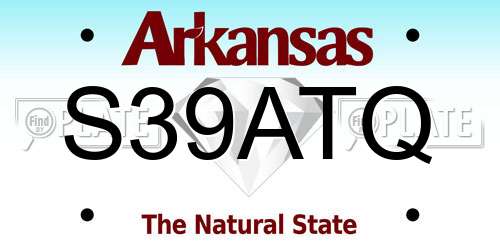 S39ATQ Arkansas License Plate