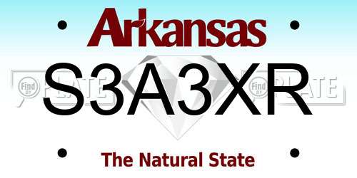 S3A3XR Arkansas License Plate