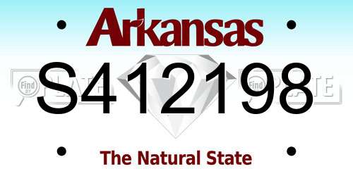 S412198 Arkansas License Plate