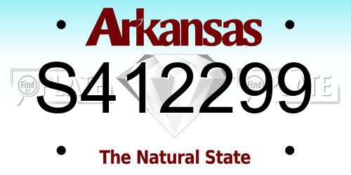 S412299 Arkansas License Plate