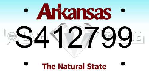 S412799 Arkansas License Plate