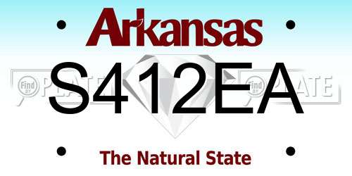 S412EA Arkansas License Plate