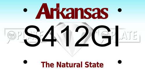 S412GI Arkansas License Plate