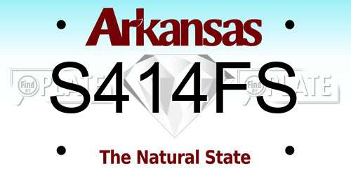 S414FS Arkansas License Plate
