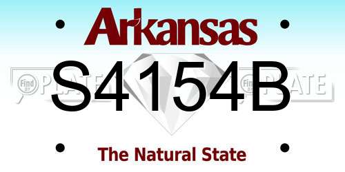 S4154B Arkansas License Plate