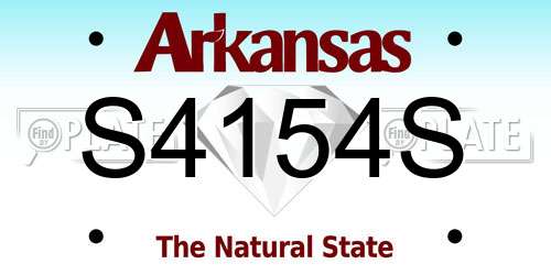 S4154S Arkansas License Plate