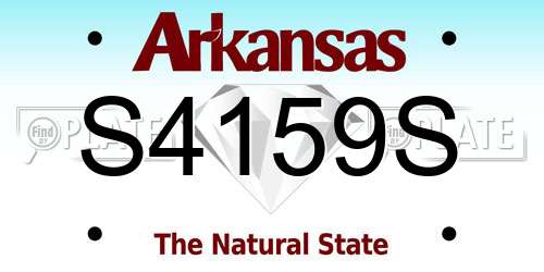 S4159S Arkansas License Plate