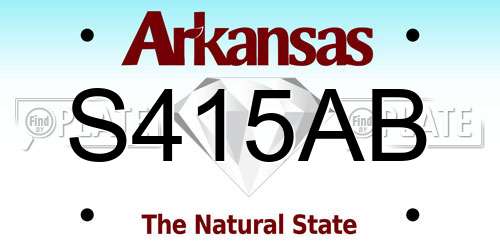 S415AB Arkansas License Plate