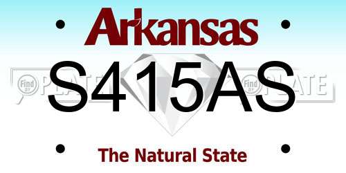 S415AS Arkansas License Plate