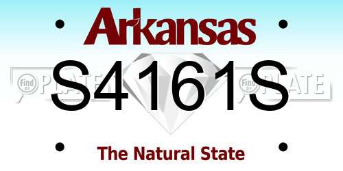 S4161S Arkansas License Plate