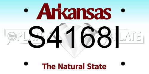 S4168I Arkansas License Plate