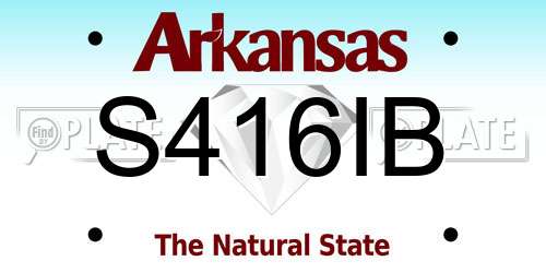 S416IB Arkansas License Plate