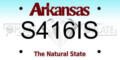 S416IS Arkansas License Plate