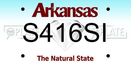 S416SI Arkansas License Plate