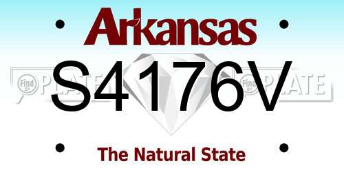 S4176V Arkansas License Plate