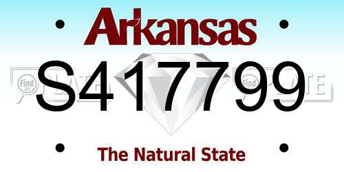 S417799 Arkansas License Plate