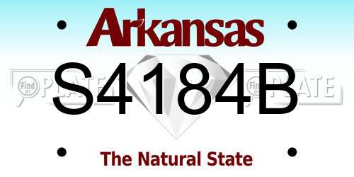 S4184B Arkansas License Plate