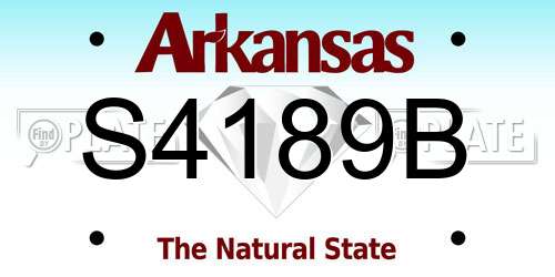 S4189B Arkansas License Plate