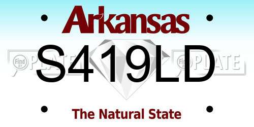S419LD Arkansas License Plate