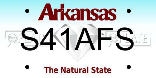 S41AFS Arkansas License Plate