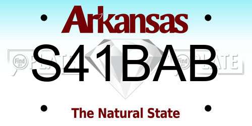 S41BAB Arkansas License Plate