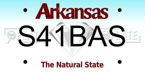 S41BAS Arkansas License Plate