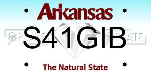 S41GIB Arkansas License Plate