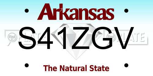 S41ZGV Arkansas License Plate