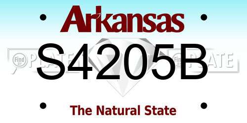S4205B Arkansas License Plate