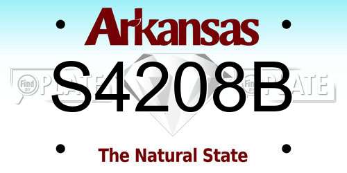 S4208B Arkansas License Plate