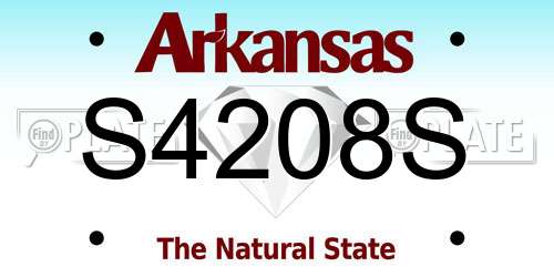 S4208S Arkansas License Plate