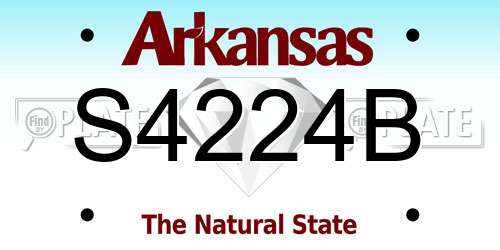 S4224B Arkansas License Plate