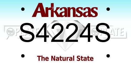 S4224S Arkansas License Plate