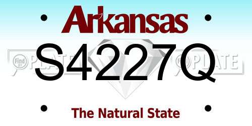 S4227Q Arkansas License Plate