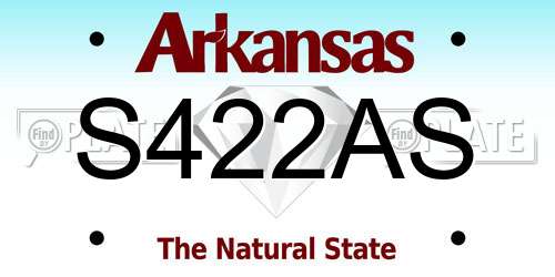 S422AS Arkansas License Plate