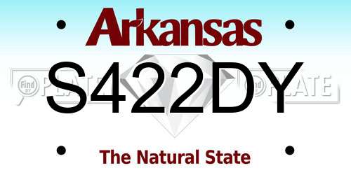 S422DY Arkansas License Plate