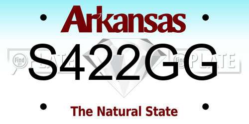 S422GG Arkansas License Plate