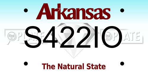 S422IO Arkansas License Plate