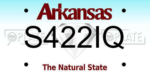 S422IQ Arkansas License Plate