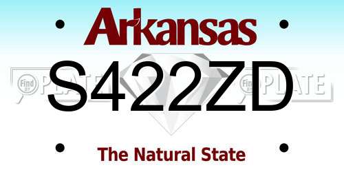 S422ZD Arkansas License Plate