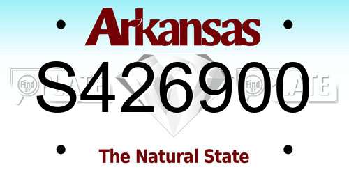 S426900 Arkansas License Plate
